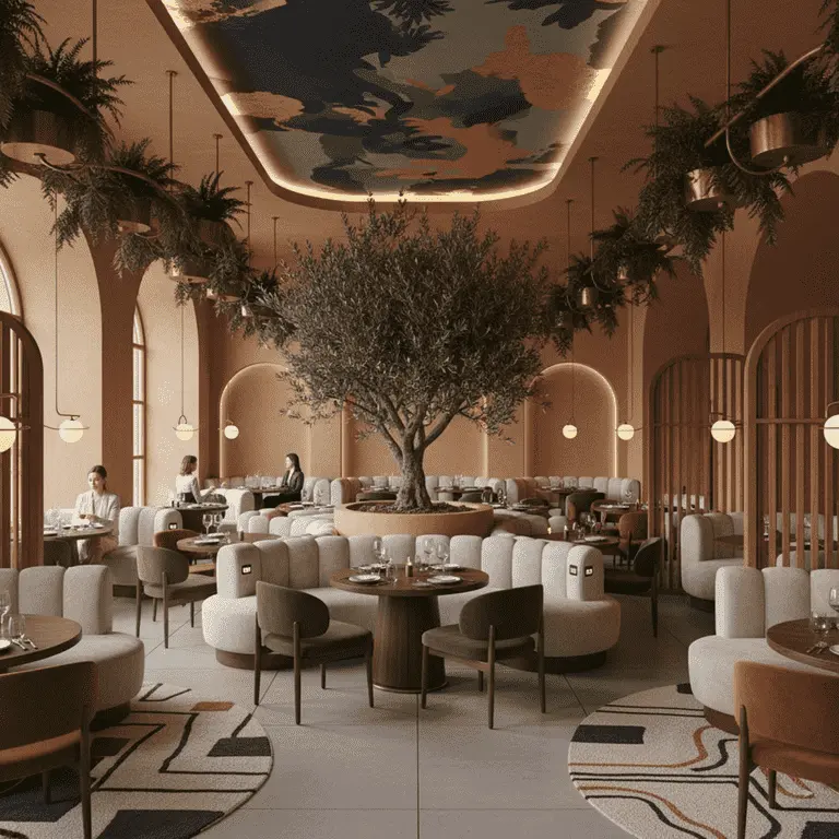 Luxury restaurant interior with biophilic design elements - Sydney hospitality fitout example